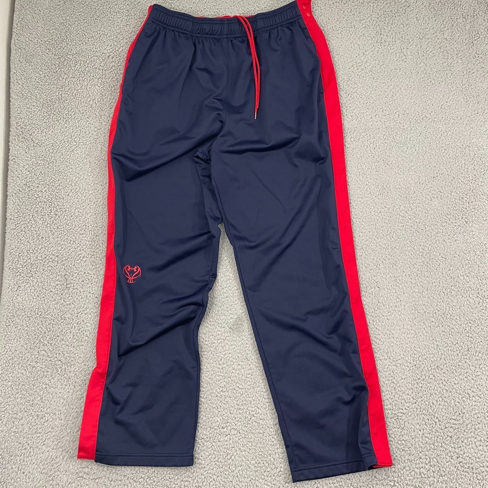 Under Armour Basketball Breakaway Pants XL Navy Red Loose Fit Warmup Sportswear